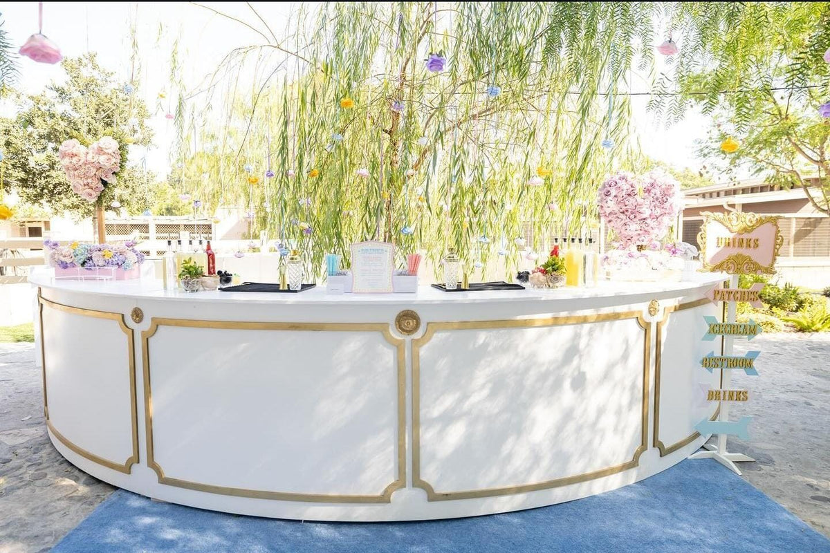 Circular Bar Rental – Multi-Use Dessert or Beverage Bar for Events